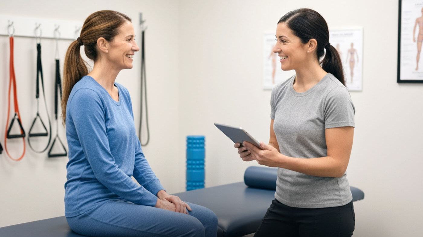 Patient receiving hands-on physiotherapy care from a licensed physiotherapist in Mississauga